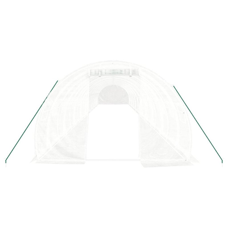 vidaXL Fóliovník s oceľovým rámom biely 60 m² 20x3x2 m