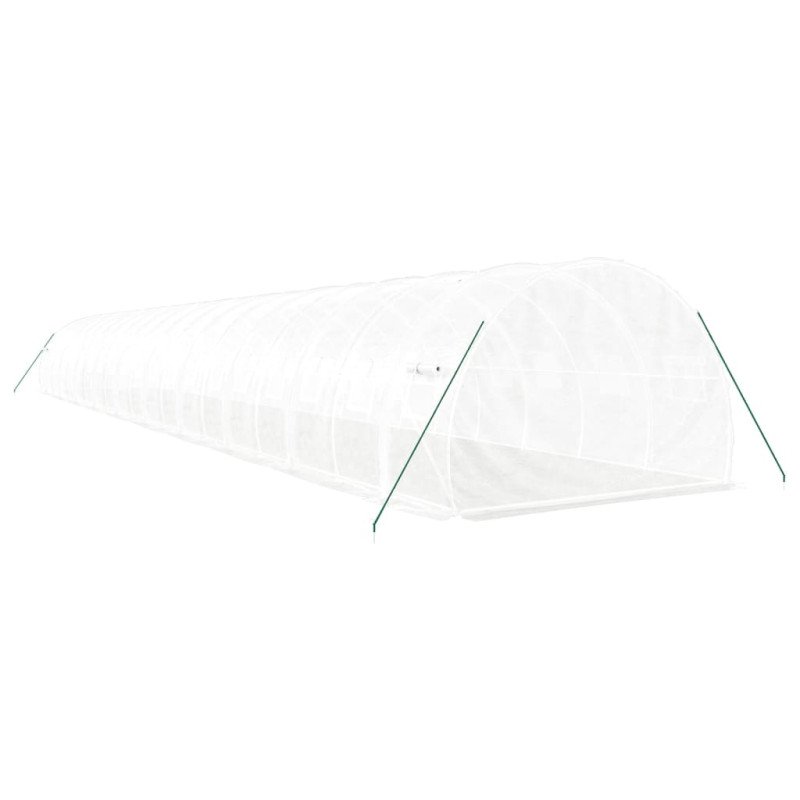 vidaXL Fóliovník s oceľovým rámom biely 60 m² 20x3x2 m