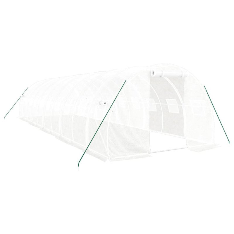 vidaXL Fóliovník s oceľovým rámom biely 30 m² 10x3x2 m