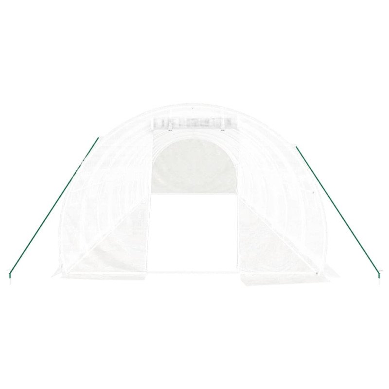 vidaXL Fóliovník s oceľovým rámom biely 30 m² 10x3x2 m