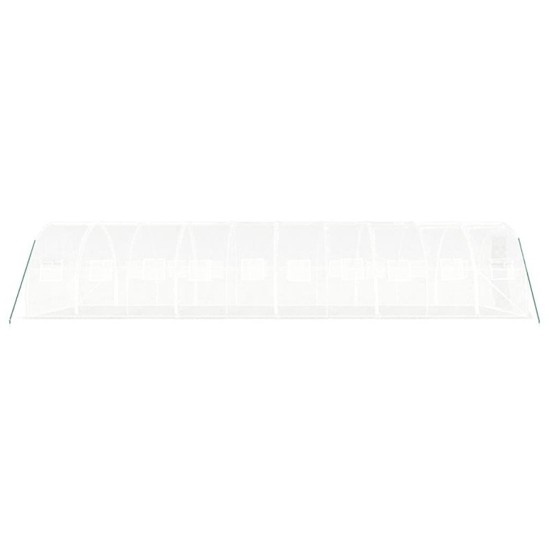 vidaXL Fóliovník s oceľovým rámom biely 30 m² 10x3x2 m