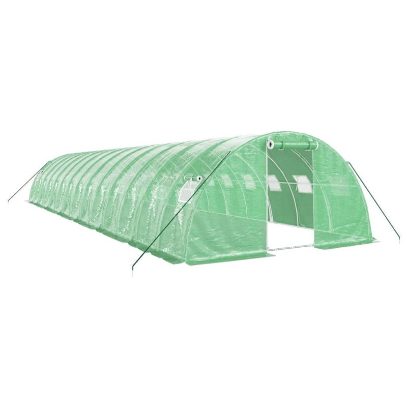 vidaXL Fóliovník s oceľovým rámom zelený 56 m² 14x4x2 m