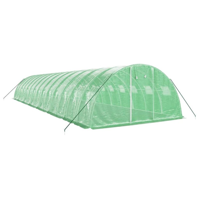 vidaXL Fóliovník s oceľovým rámom zelený 56 m² 14x4x2 m