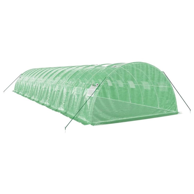vidaXL Fóliovník s oceľovým rámom zelený 56 m² 14x4x2 m