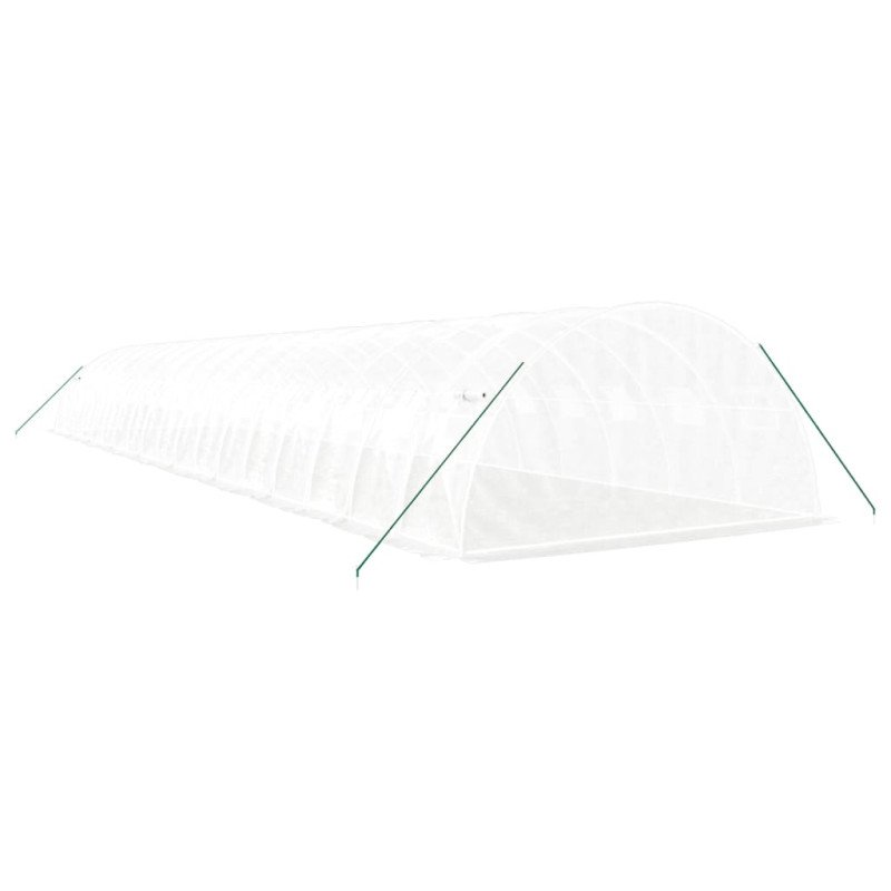 vidaXL Fóliovník s oceľovým rámom biely 72 m² 18x4x2 m