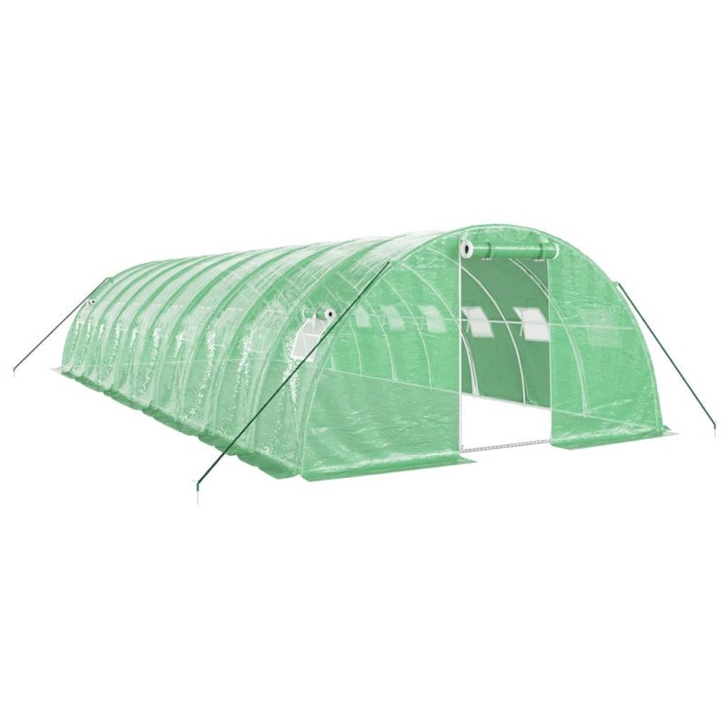 vidaXL Fóliovník s oceľovým rámom zelený 40 m² 10x4x2 m