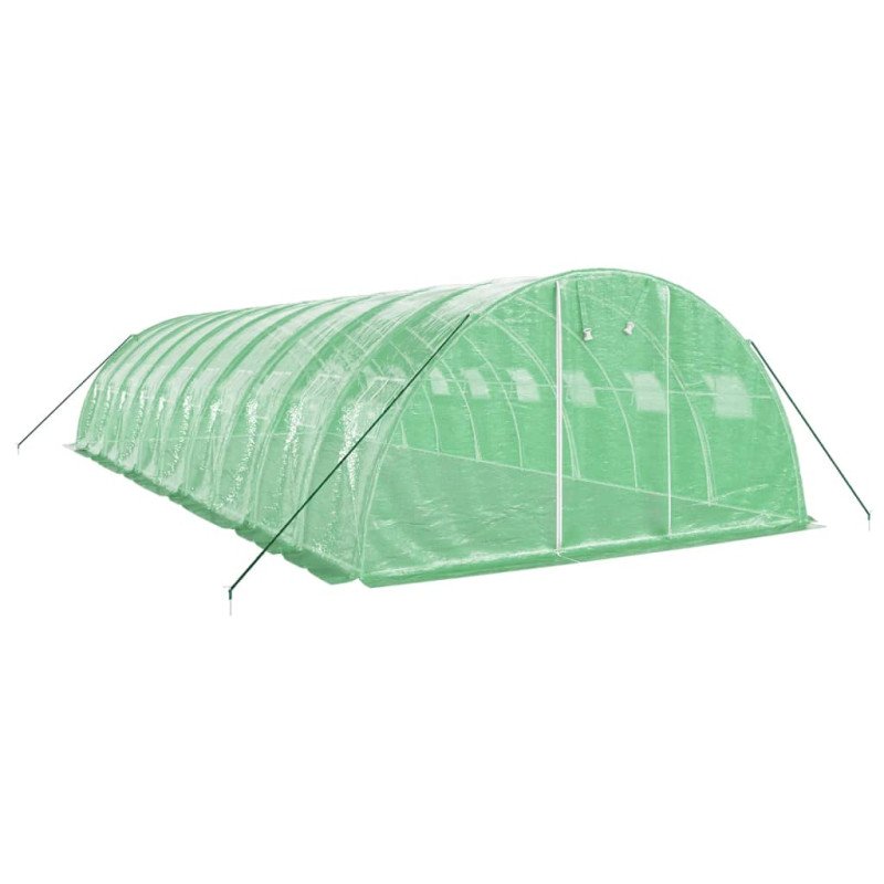 vidaXL Fóliovník s oceľovým rámom zelený 40 m² 10x4x2 m