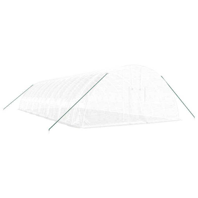 vidaXL Fóliovník s oceľovým rámom biely 84 m² 14x6x2,85 m
