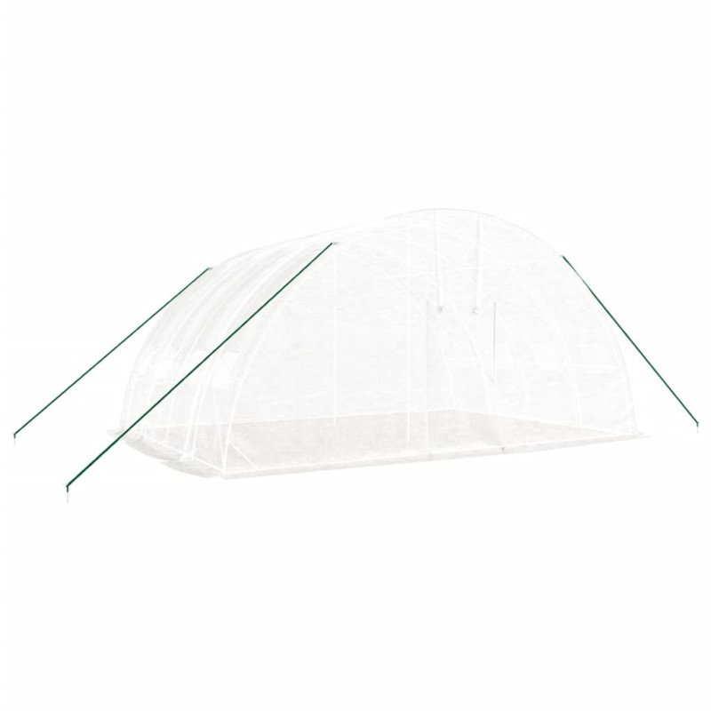 vidaXL Fóliovník s oceľovým rámom biely 24 m² 6x4x2,85 m