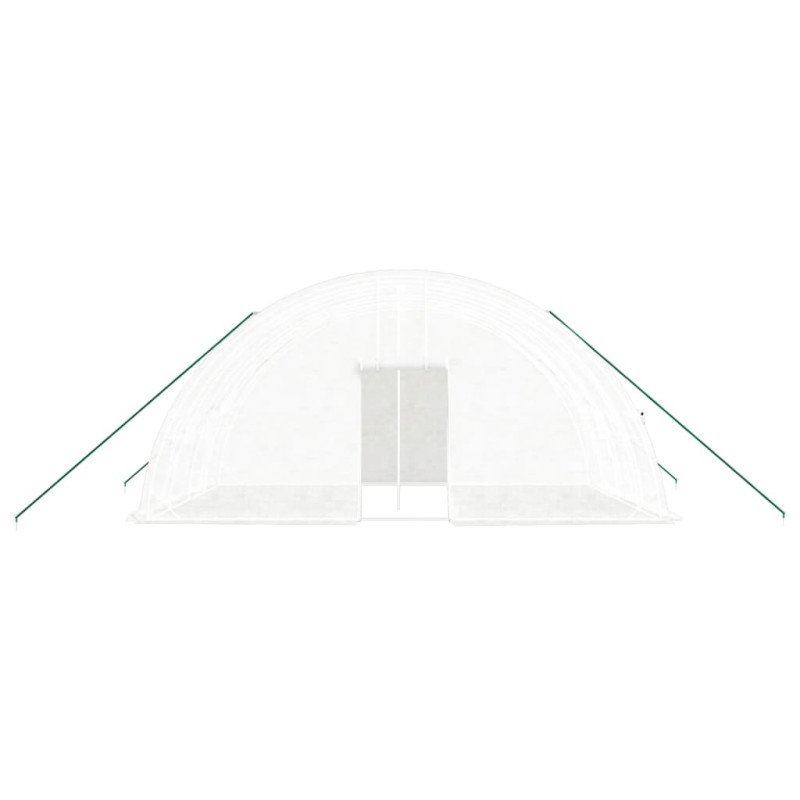 vidaXL Fóliovník s oceľovým rámom biely 24 m² 6x4x2,85 m