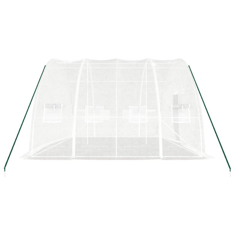 vidaXL Fóliovník s oceľovým rámom biely 24 m² 6x4x2,85 m