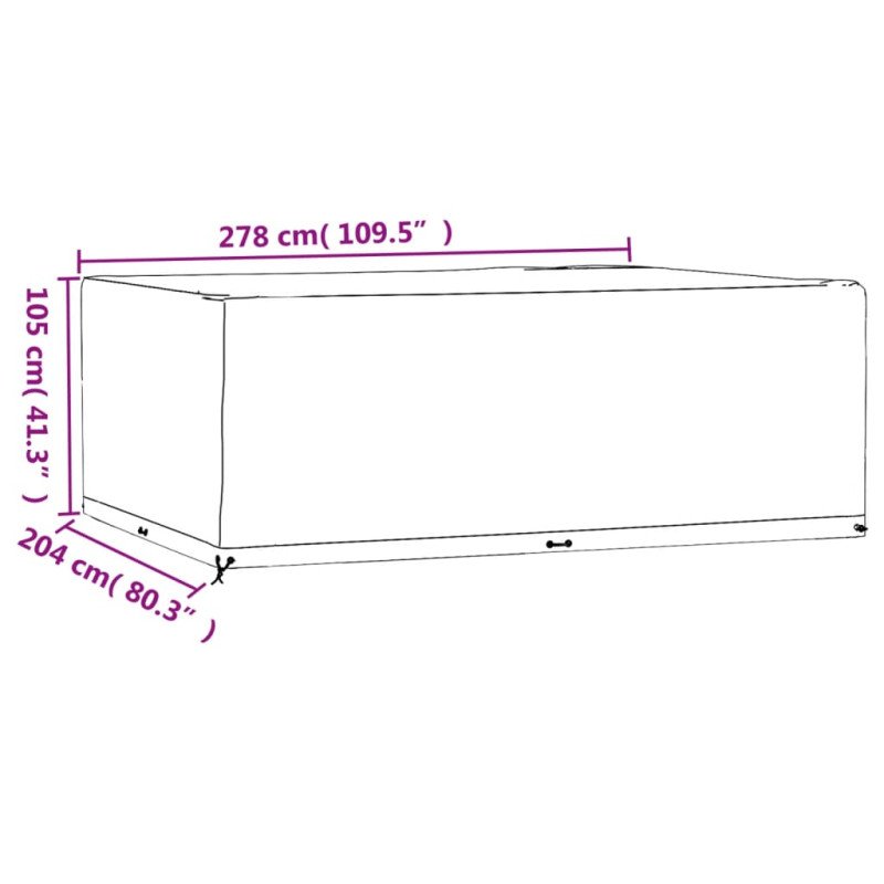 vidaXL Obaly na záhradný nábytok 2 ks 16 očiek 278x204x105 cm obdĺžnik