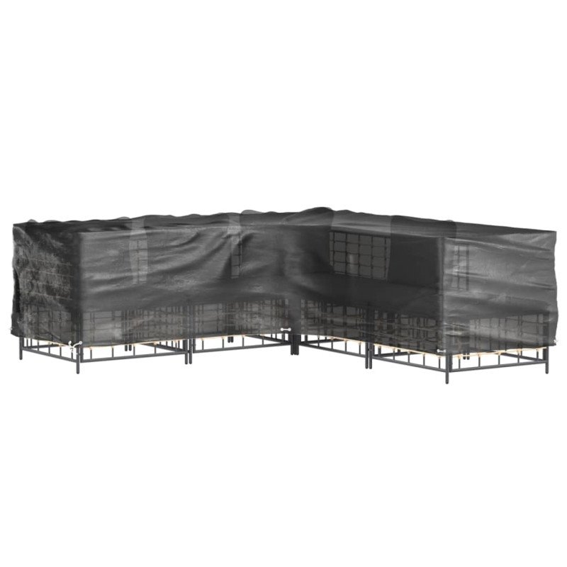 vidaXL Kryty na záhradný nábytok v tvare L 2ks 12 očiek 185x185x90 cm