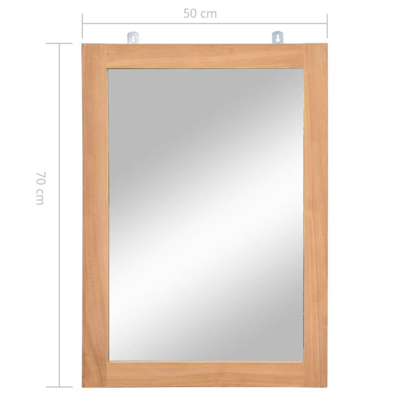 vidaXL Nástenné zrkadlo z masívneho teakového dreva 50x70 cm