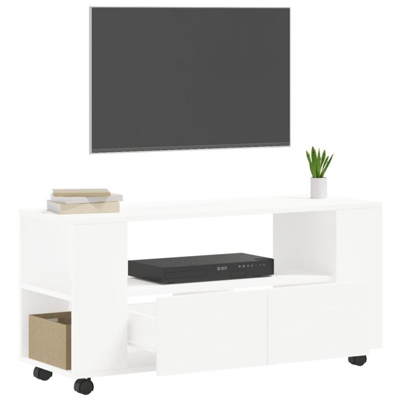 vidaXL TV skrinka biela 102x34,5x43 cm kompozitné drevo