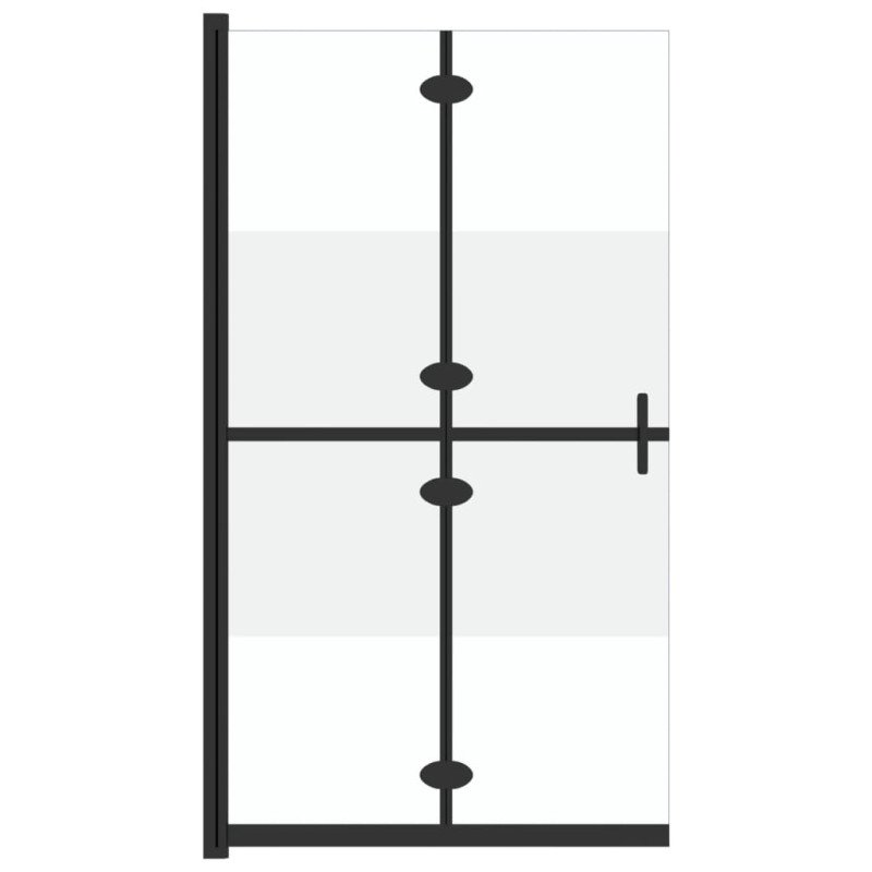 vidaXL Skladacia sprchová zástena polopriehľadné ESG sklo 110x190 cm