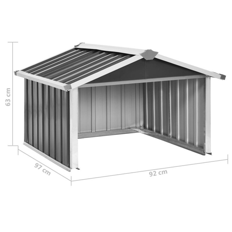 vidaXL Prístrešok na robotickú kosačku 92x97x63 cm oceľový antracitový