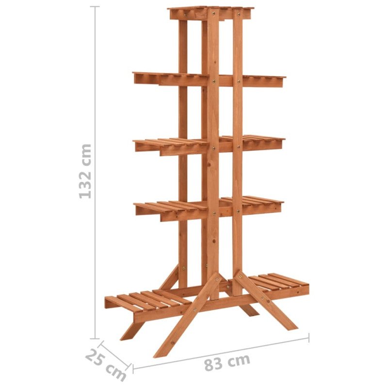 vidaXL Stojan na kvetiny 83x25x132 cm jedľové drevo