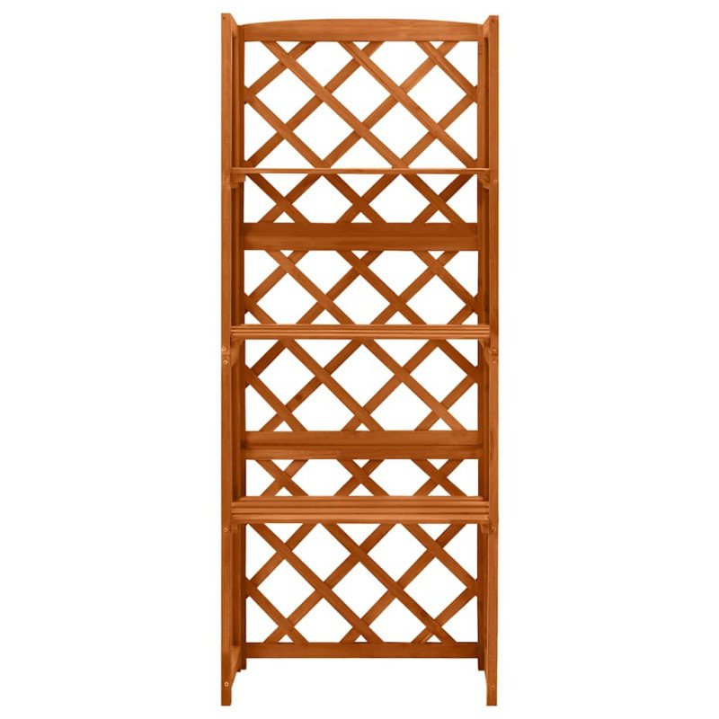 vidaXL Mriežka na rastliny z jedľového dreva s poličkami 55x30x140 cm