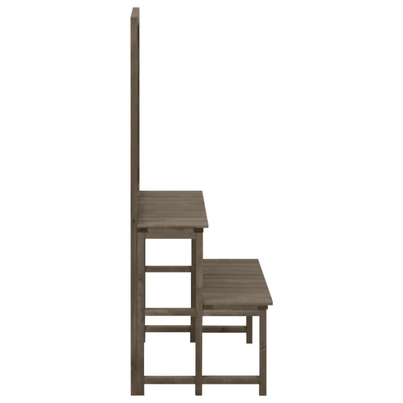 vidaXL Podstavec na kvetináč s mriežkou sivý 70x42x115 cm jedľový masív