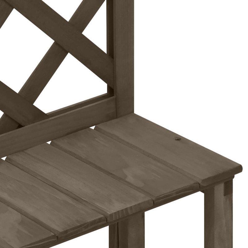 vidaXL Podstavec na kvetináč s mriežkou sivý 70x42x115 cm jedľový masív
