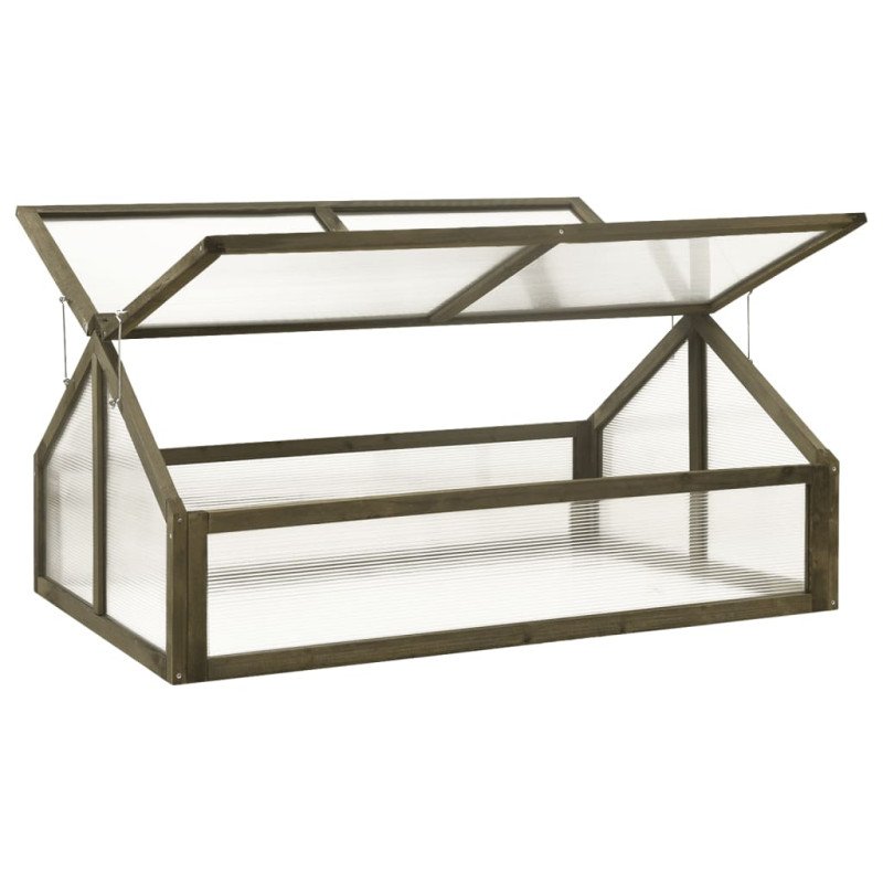 vidaXL Skleník sivý 114x80x50 cm jedľové drevo