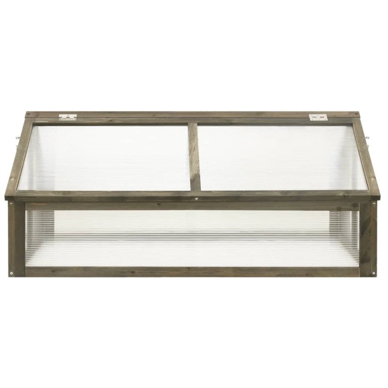 vidaXL Skleník sivý 114x80x50 cm jedľové drevo