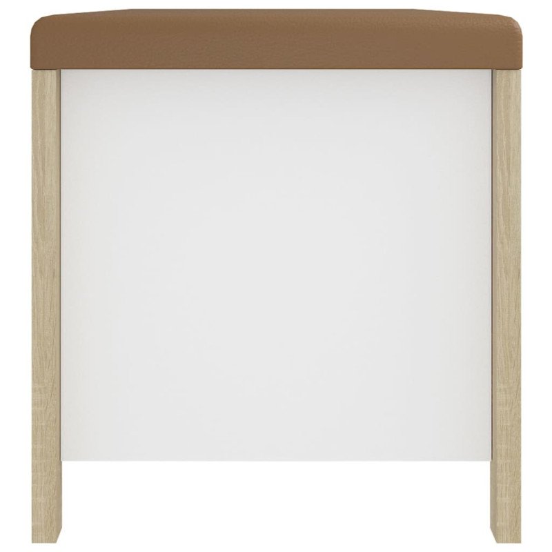 vidaXL Úložný box s vankúšom dub sonoma a biela 105x40x45 cm drevotrieska 