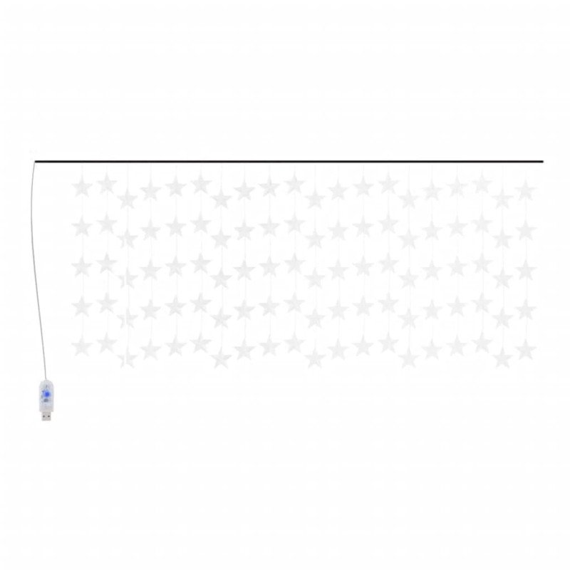 vidaXL LED svetelný záves s hviezdami 500 LED studený biely 8 funkcií