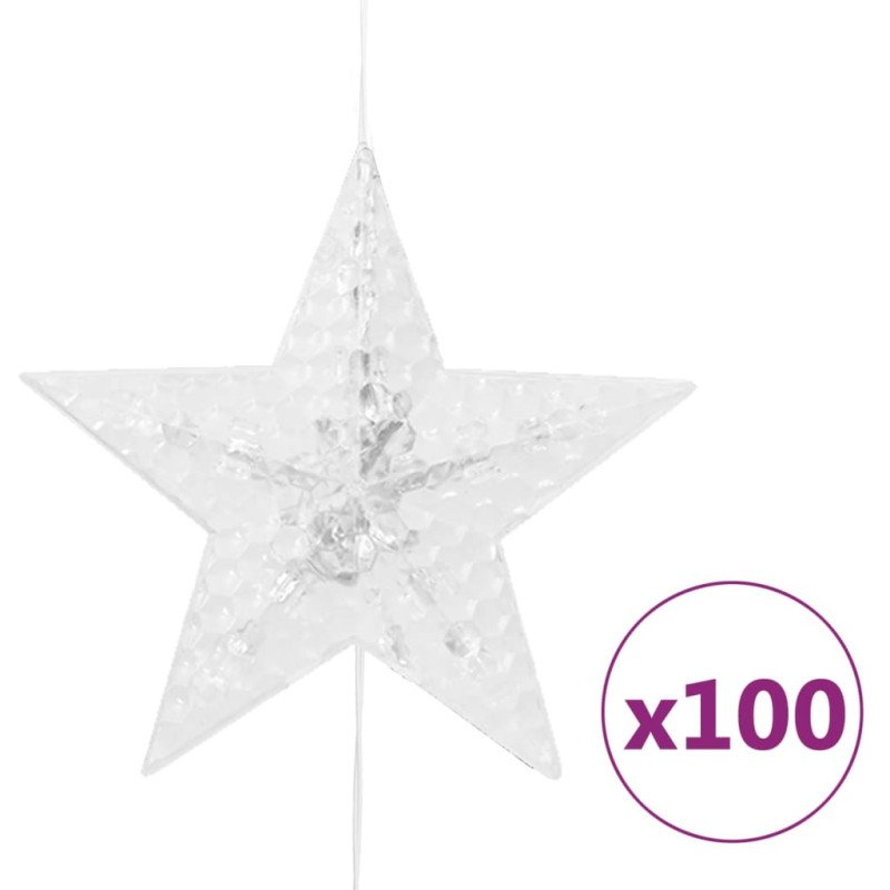 vidaXL LED svetelný záves s hviezdami 500 LED studený biely 8 funkcií