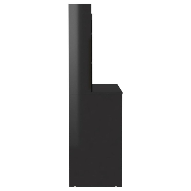 vidaXL Toaletný stolík s LED svetlami 100x40x135 cm MDF lesklý čierny