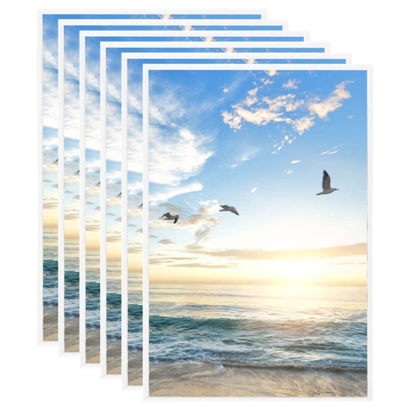 vidaXL Fotorámiky na stôl, koláž 5 ks, biele 21x29,7 cm, MDF