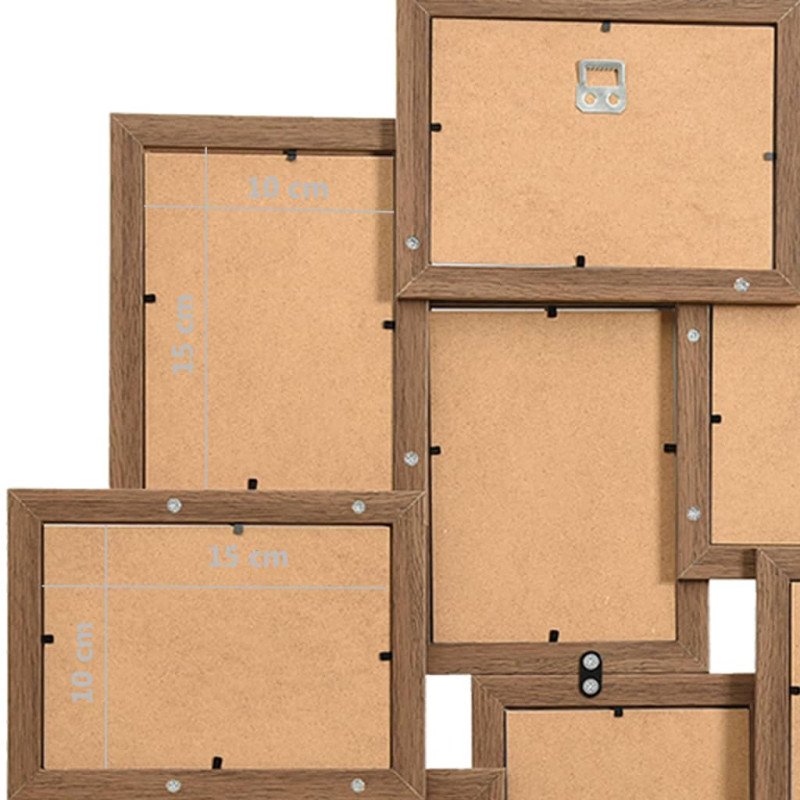 vidaXL Kolážový fotorámik na 10 fotiek (10x15 cm) bledohnedý MDF