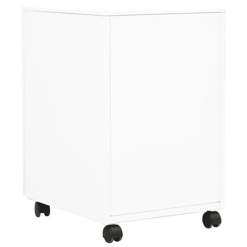 vidaXL Mobilná kartotéka biela 39x45x60 cm oceľ