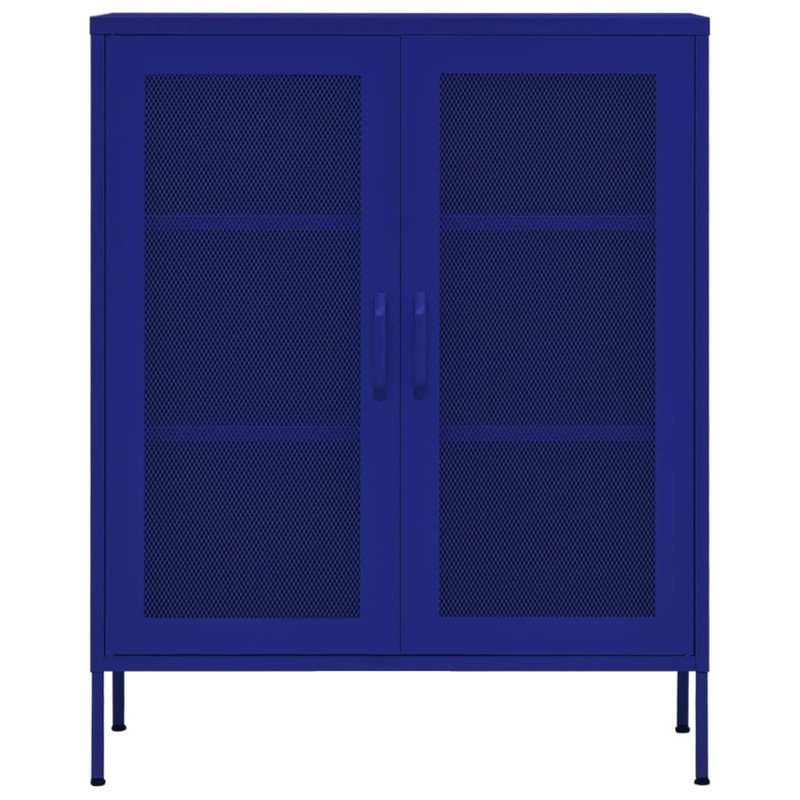 vidaXL Úložná skrinka námornícka modrá 80x35x101,5 cm oceľ