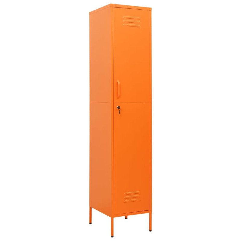 vidaXL Uzamykacia skriňa oranžová 35x46x180 cm oceľová