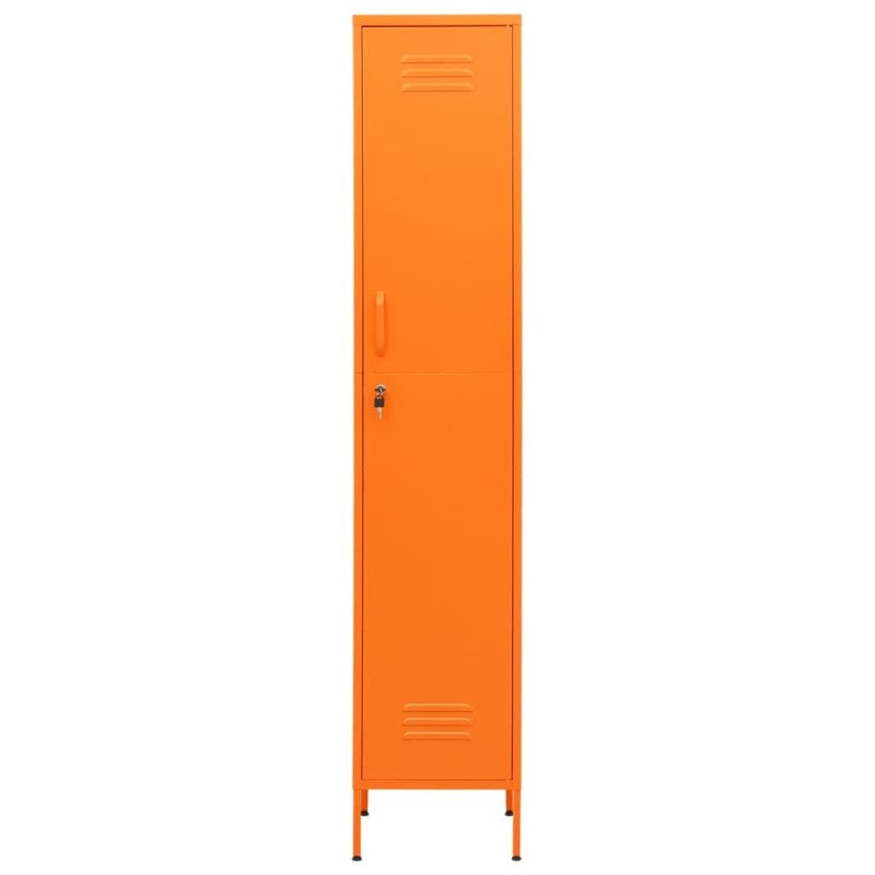 vidaXL Uzamykacia skriňa oranžová 35x46x180 cm oceľová