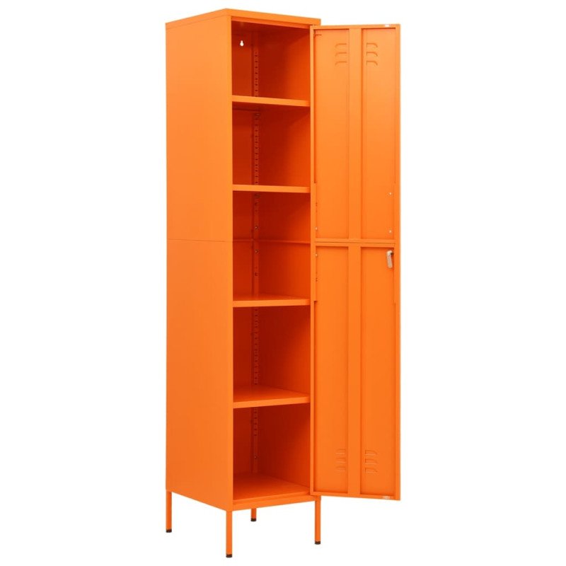 vidaXL Uzamykacia skriňa oranžová 35x46x180 cm oceľová