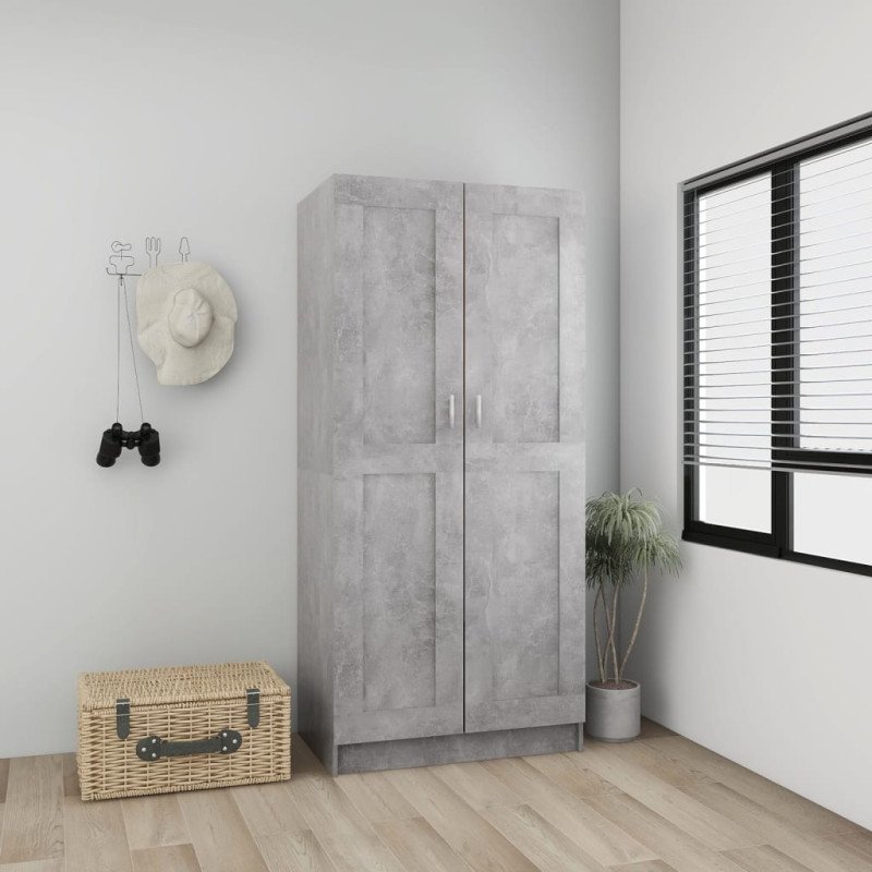 vidaXL Šatník, betónovo sivý 82,5x51,5x180 cm, kompozitné drevo