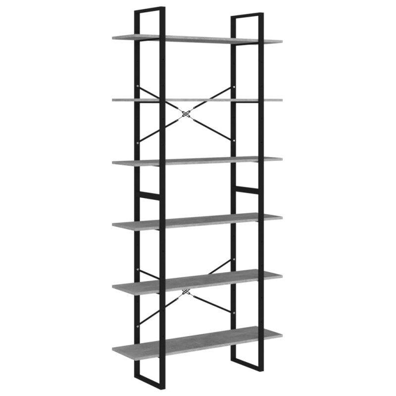 vidaXL Vysoký regál betónovo-sivý 100x30x210 cm drevotrieska