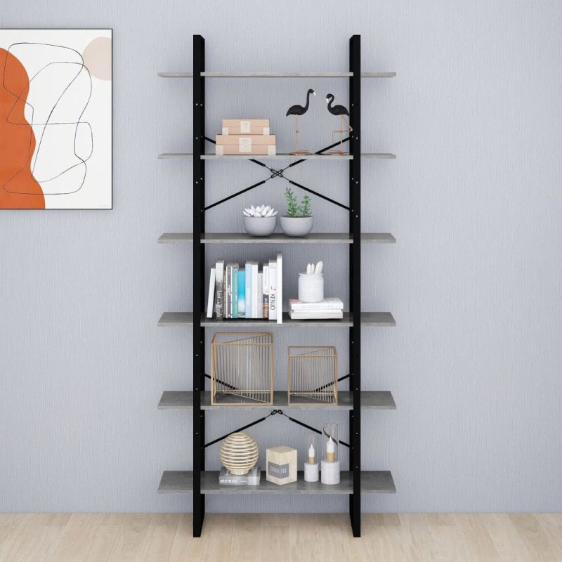 vidaXL Vysoký regál betónovo-sivý 100x30x210 cm drevotrieska