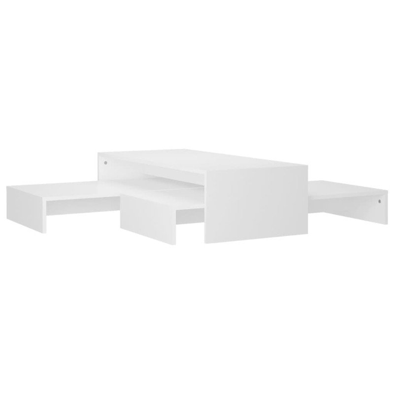vidaXL Vstavaný konferenčný stolík drevotrieska biely 100x100x26,5 cm