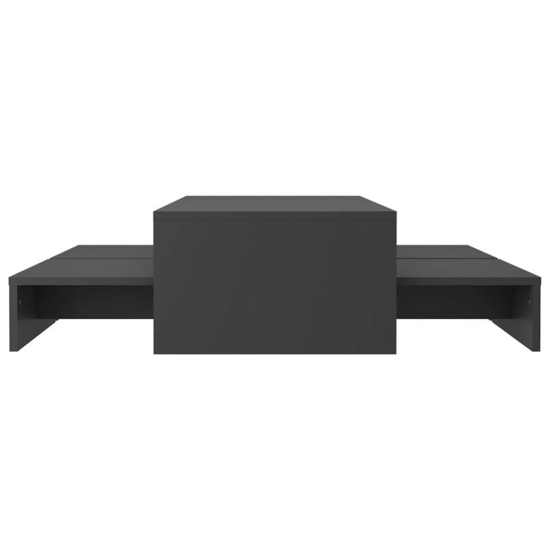 vidaXL Zásuvný konferenčný stolík sivý 100x100x26,5 cm drevotrieska