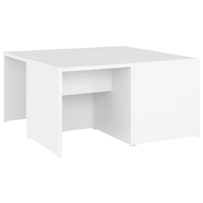 vidaXL Konferenčné stolíky 4 ks biele 33x33x33 cm drevotrieska
