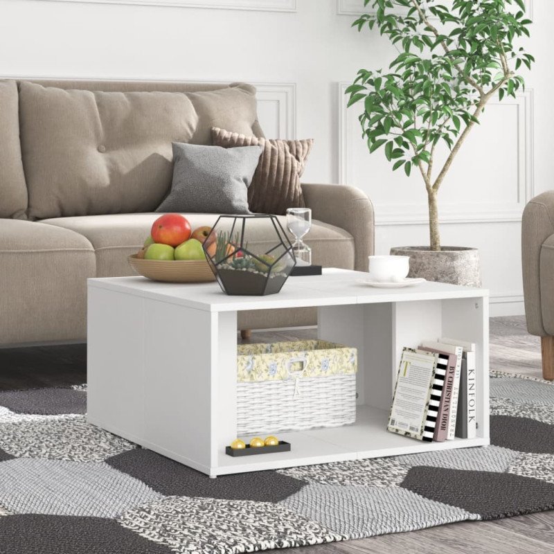 vidaXL Konferenčné stolíky 4 ks biele 33x33x33 cm drevotrieska