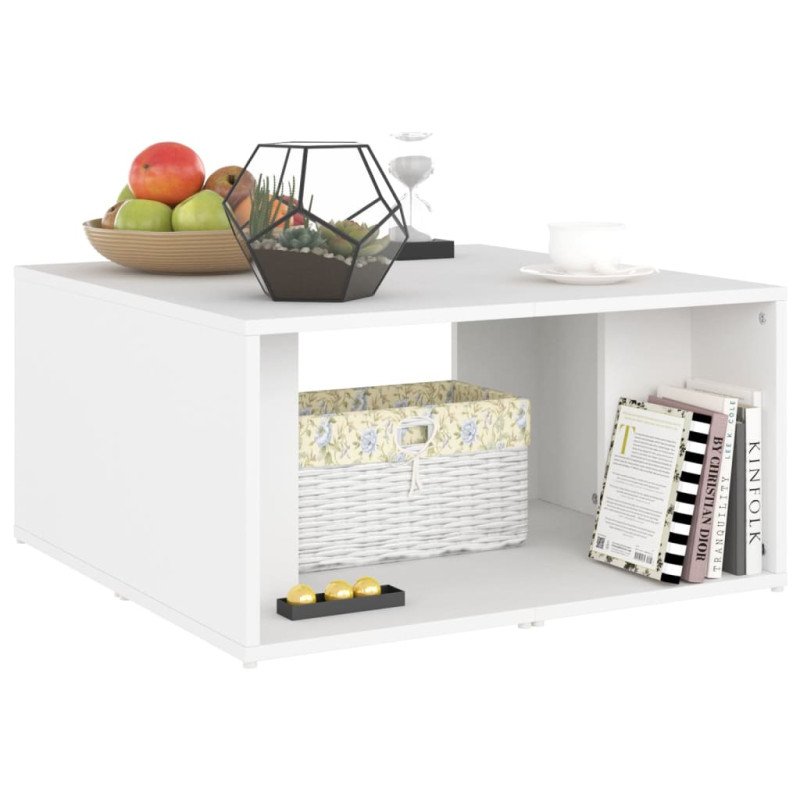 vidaXL Konferenčné stolíky 4 ks biele 33x33x33 cm drevotrieska
