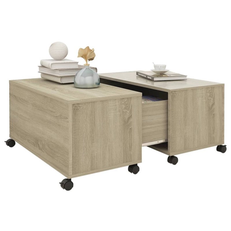 vidaXL Konferenčný stolík dub sonoma 75x75x38 cm drevotrieska