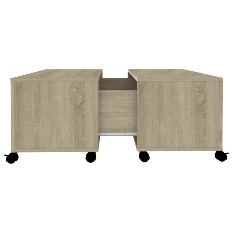 vidaXL Konferenčný stolík dub sonoma 75x75x38 cm drevotrieska