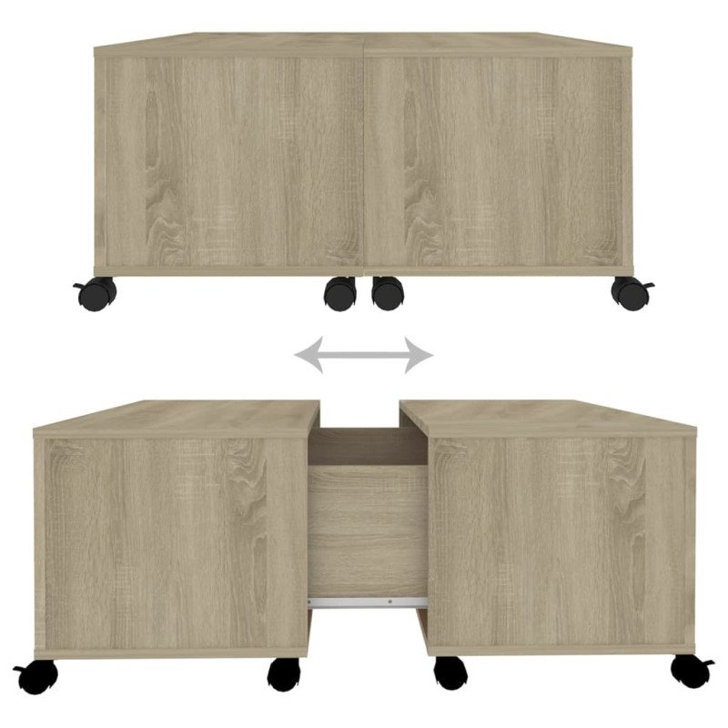 vidaXL Konferenčný stolík dub sonoma 75x75x38 cm drevotrieska