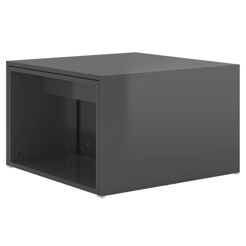 vidaXL Zasúvacie stolíky 3 ks, lesklé sivé 60x60x38 cm